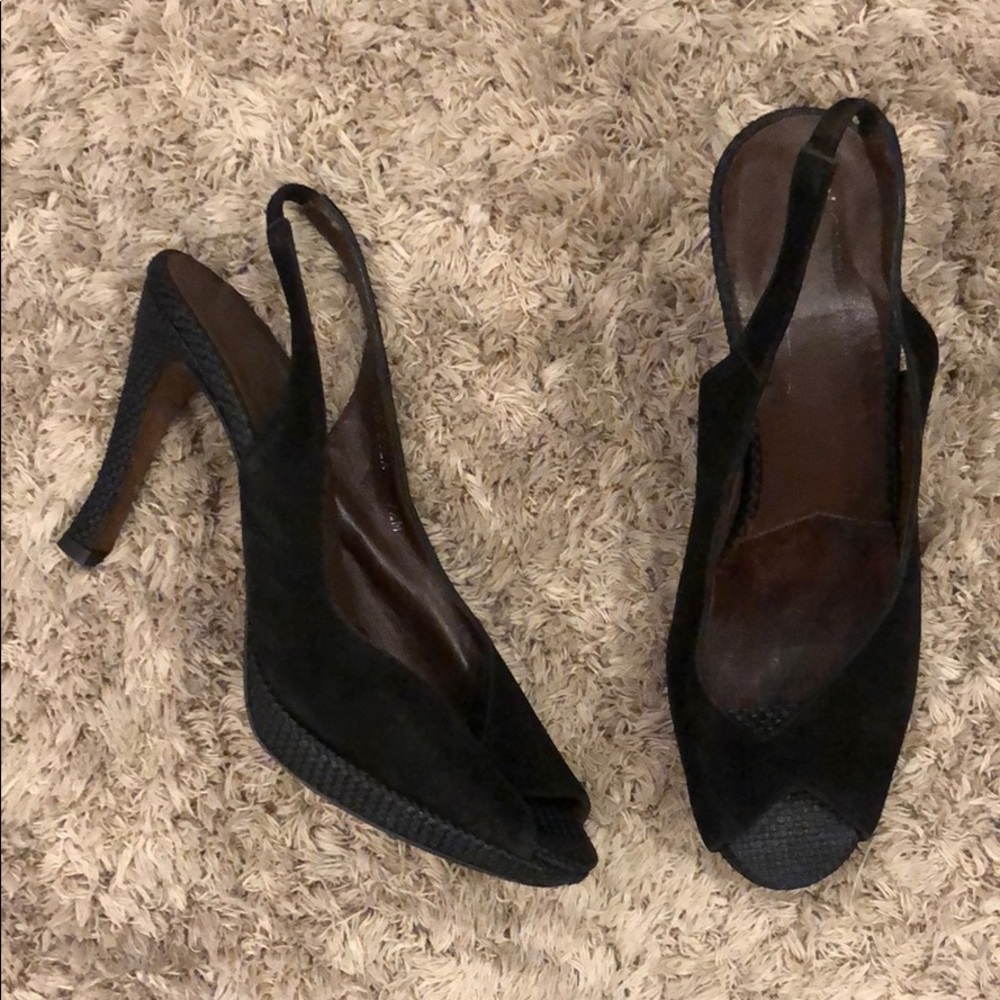 Donald J. Pliner Zola Black Suede Slingback Pumps